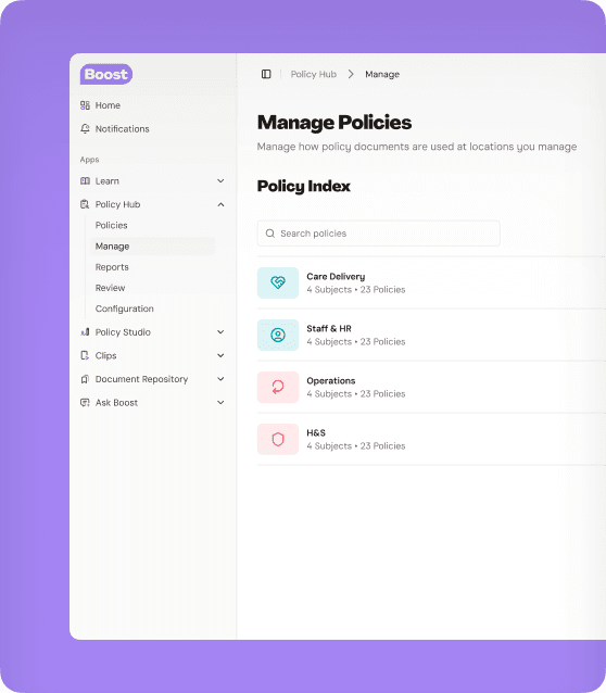 Boost Policy Hub home page